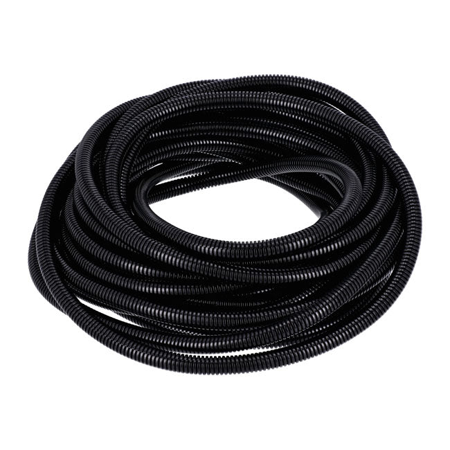 PVC split wiring loom. 50ft, 7/16" I.D. (11.1mm). Black Wiring Standard