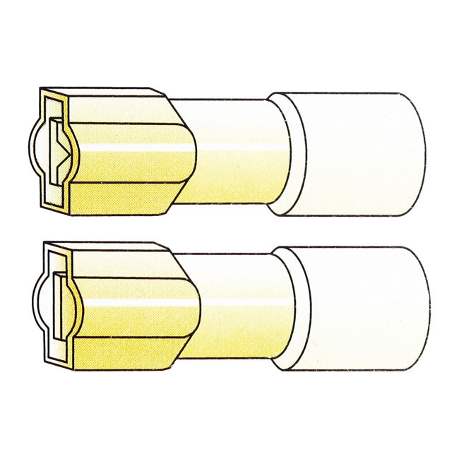 Connectors, Slide-On terminal, crimp/shrink. Yellow, 1/4" Terminals Standard