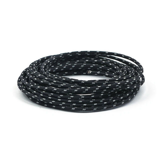 Classic Cloth Covered Wiring, 25ft. Roll. Black/White Wiring Mcs
