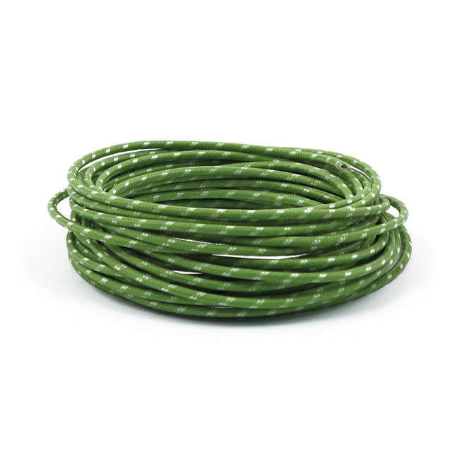 Classic Cloth Covered Wiring, 25ft. Roll. Green/White Wiring Mcs
