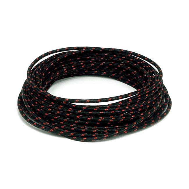 Classic Cloth Covered Wiring, 25ft. Roll. Black/Red Wiring Mcs