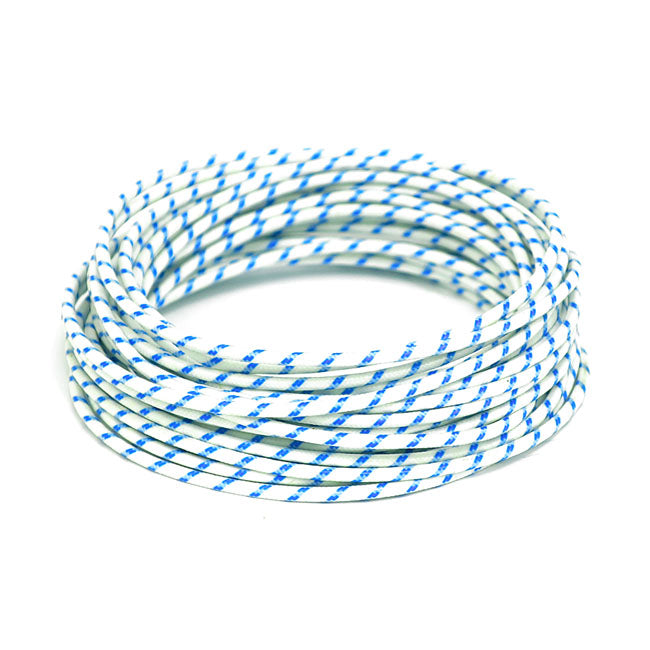 Classic Cloth Covered Wiring, 25ft. Roll. White/Blue Wiring Mcs