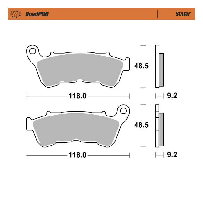 Moto-Master RoadPro front brake pads. Sintered Brake Pads Moto Master
