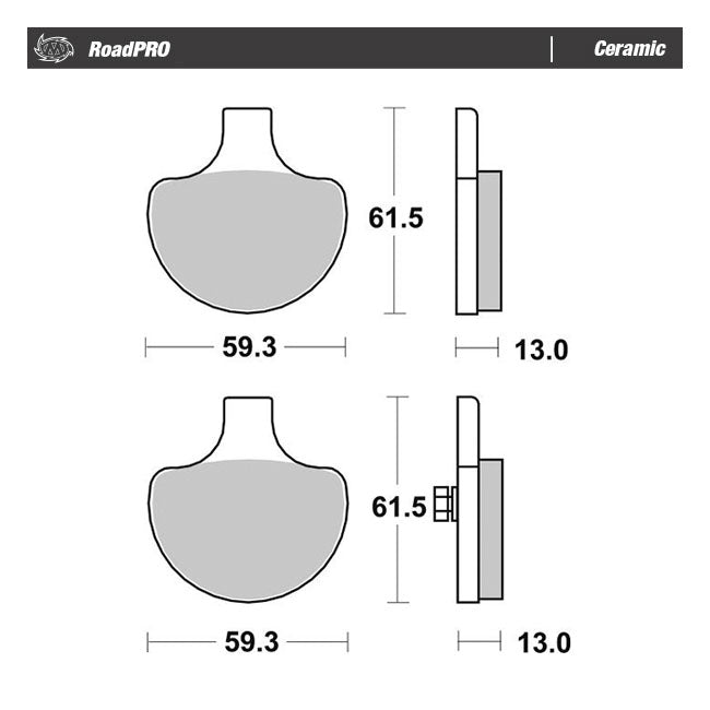 Moto-Master RoadPro front brake pads. Ceramic Brake Pads Moto Master