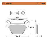 Moto-Master RoadPro rear brake pads. Sintered Brake Pads Moto Master