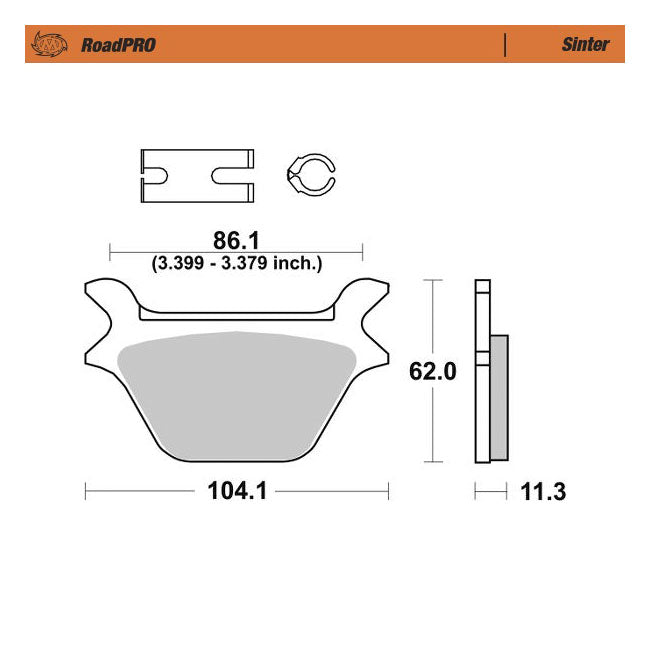 Moto-Master RoadPro rear brake pads. Sintered Brake Pads Moto Master