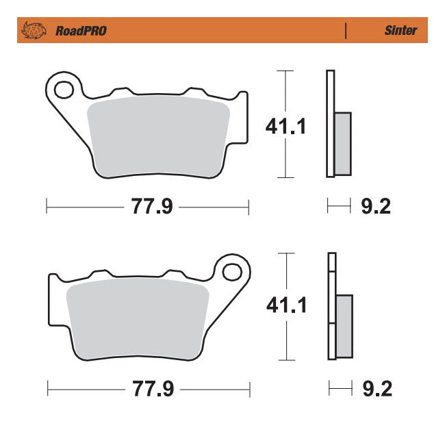 Moto-Master, RoadPro brake pads. Rear. Sintered Brake Pads Moto Master