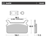 Moto-Master RoadPro rear brake pads. Ceramic Brake Pads Moto Master