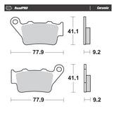 Moto-Master, RoadPro brake pads. Rear. Ceramic Brake Pads Moto Master
