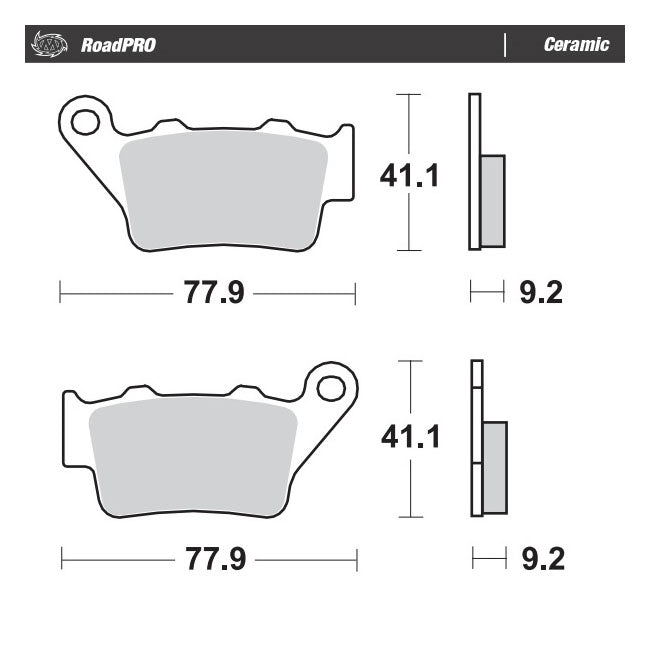 Moto-Master, RoadPro brake pads. Rear. Ceramic Brake Pads Moto Master