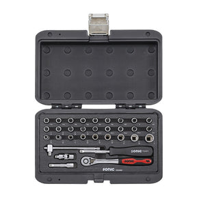 Sonic, Combination Socket Set 1/4'''', 32 Piece. Us/Sae Sizes Tools Socket Set Sonic