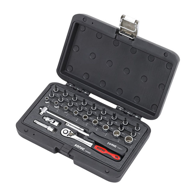 Sonic, Combination Socket Set 1/4'''', 32 Piece. Us/Sae Sizes Tools Socket Set Sonic