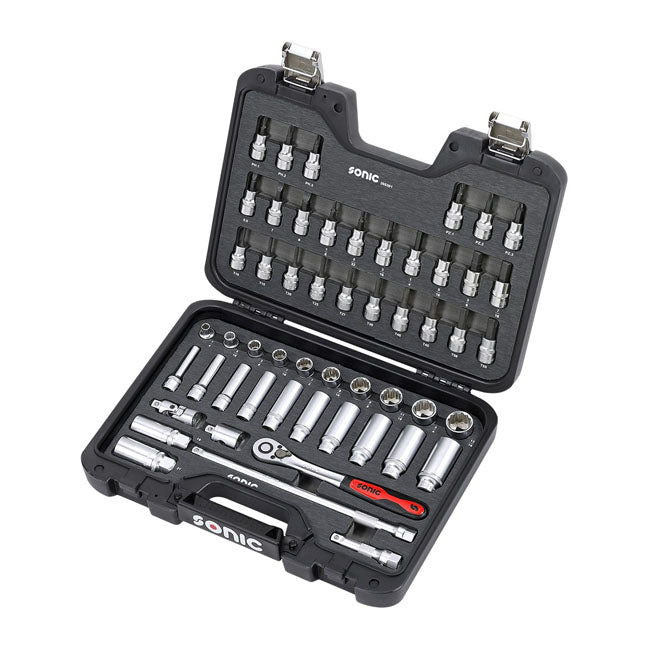 Sonic, Combination Socket Set 3/8'''', 53 Piece. Us/Sae Sizes Tools Socket Set Sonic
