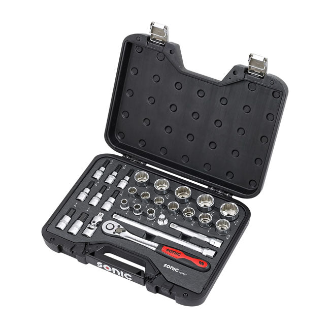 Sonic, Combination Socket Set 1/2'''', 28 Piece. Us/Sae Sizes Tools Socket Set Sonic