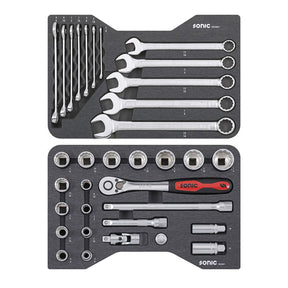 Sonic, Combination Socket/Wrench Set 1/2'''', 34 Piece. Us/Sae Tools Socket Set Sonic