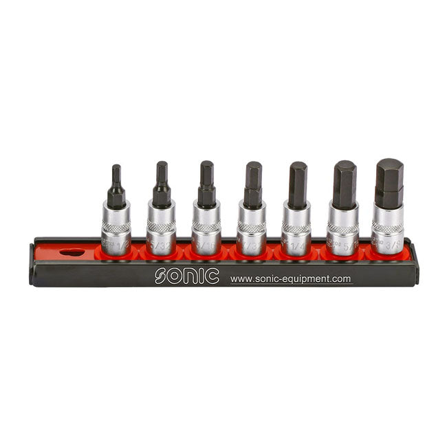 Sonic, Bit Socket Rail 1/4", 7 Piece. Us/Sae Tools Socket Set Sonic
