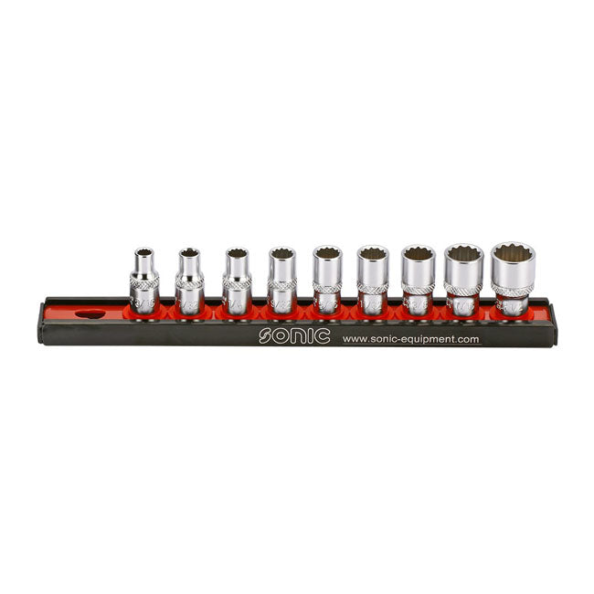 Sonic, Socket Rail Set 1/4", 9 Piece. Us/Sae Tools Socket Set Sonic