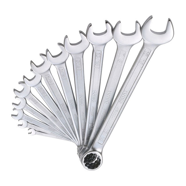 Sonic, Open/Box End Wrench Set. 12 Piece. Us/Sae Wrench Sets Usa Sizes Sonic