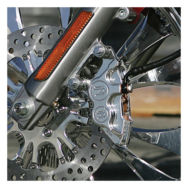 PM, 4-p 137x4b caliper. Bolt-on, 11.5" left front. Polished Brake Calipers Performance Machine