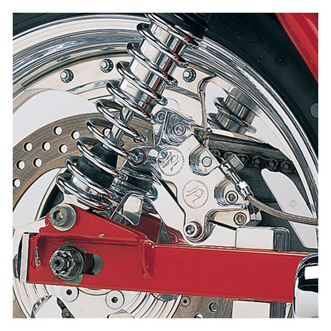 PM, Rear 4-p caliper bracket, 11.5". Polished Brake Caliper Brackets Performance Machine