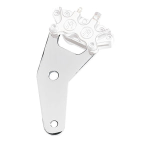 PM, Rear 4-p caliper bracket, 10". Chrome Brake Caliper Brackets Performance Machine