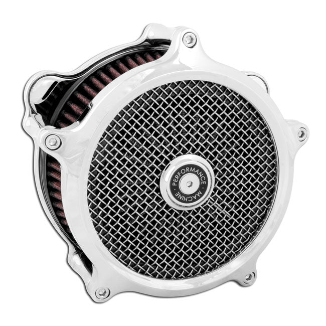 PM, ''Super gas interchange'' air cleaner kit. Chrome Air Cleaner Performance Machine
