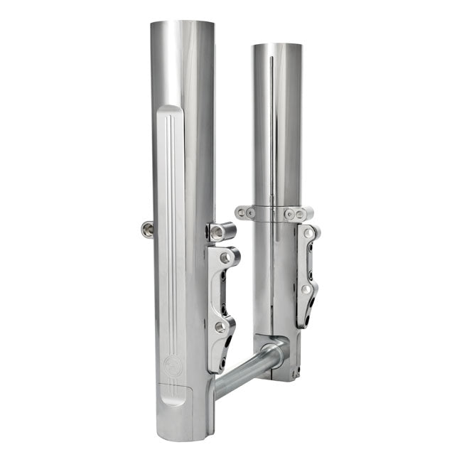 PM, Lower leg assembly, dual disc. Chrome Fork Lower Legs Performance Machine