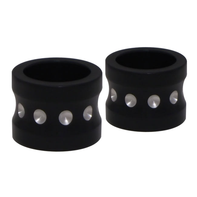 Covingtons, aluminum front axle spacer set. Black Axle Spacers Covingtons