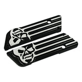 Covingtons, saddlebag latch cover set. Skull. Black DC Latch Covers Covingtons