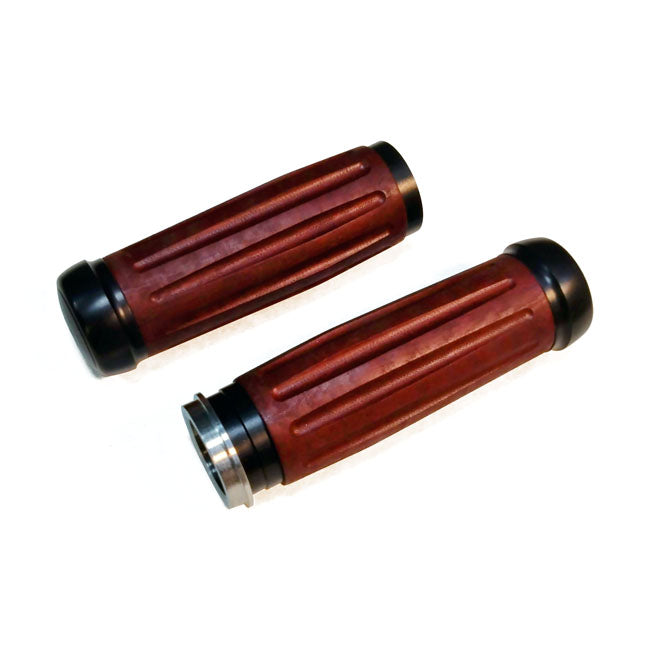 Riverside, Bakeliter Retro Handlebar Grip Set. Black Grips Riverside Custom