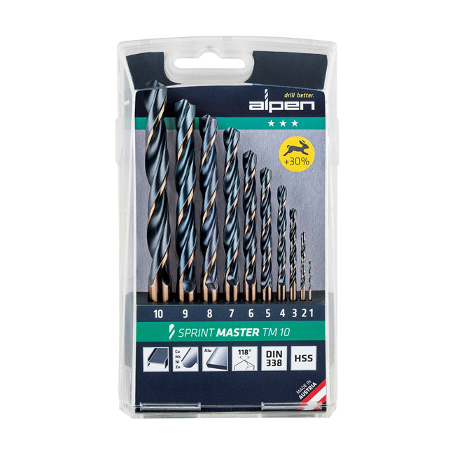 Alpen, Sprint Master Drill Set 10 Pieces Drills Alpen