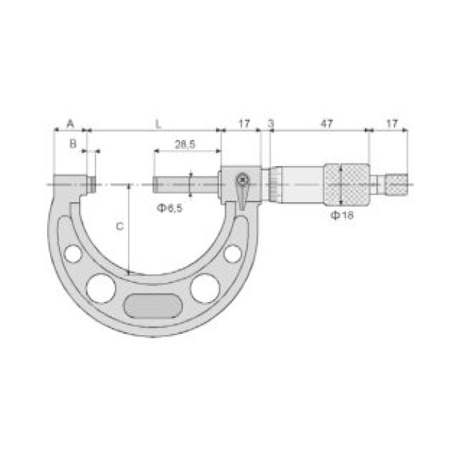 Mib, Outside Micrometer, Din 863. 0 25mm Workshop Misc Mib