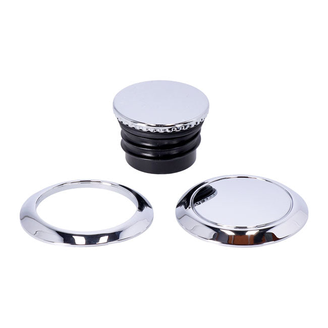 Pop Up Gas Cap, Left & Right Set. Chrome Gas Cap Mcs