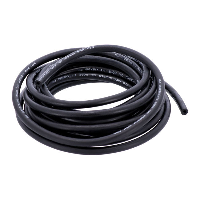 Mcs, Black Neoprene Fuel / Oil Line Hose, 6mm (1/4") Fuel Line Mcs