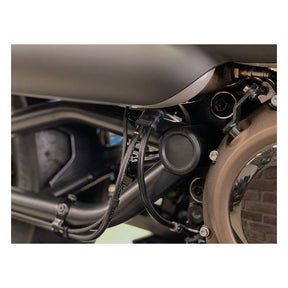 Killer Custom, Sportster S Swingarm Axle Cover Set. Black Swingarms Pivot Shafts Killer Custom