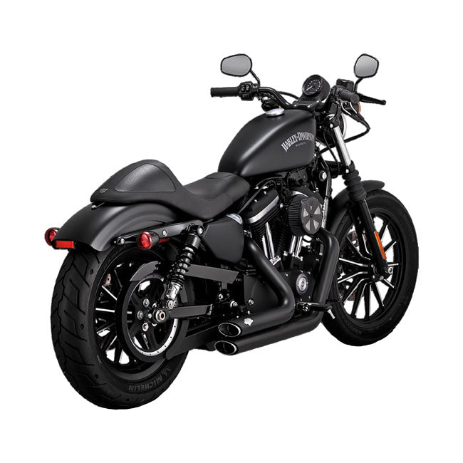 Vance & Hines Shortshots Staggered Exhaust, Black - 14-22 Sportster Full Exhaust System Vance & Hines