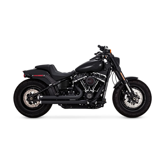 Vance & Hines Big Shots Staggered Exhaust, Black - 18+ Softail (Street Bob/Heritage) Full Exhaust System Vance & Hines