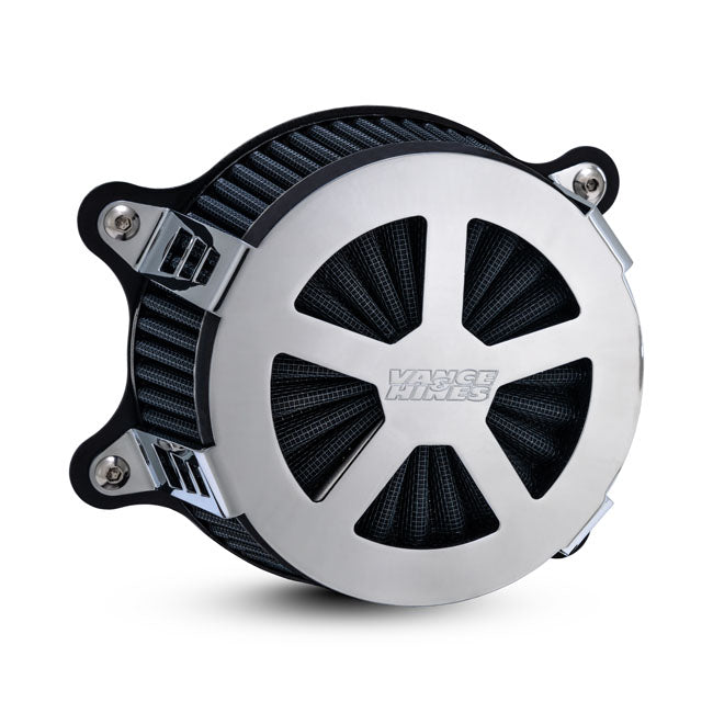Vance & Hines V02 Radiant V Air Cleaner, Chrome - Twin Cam Air Cleaner Vance & Hines