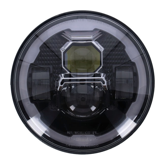 Bright, 7" Led Headlamp Unit. Black Headlamps Mcs