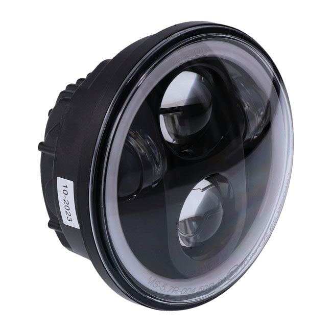 Bright, 5.3/4" Led Headlamp Unit. Black Headlamps Mcs