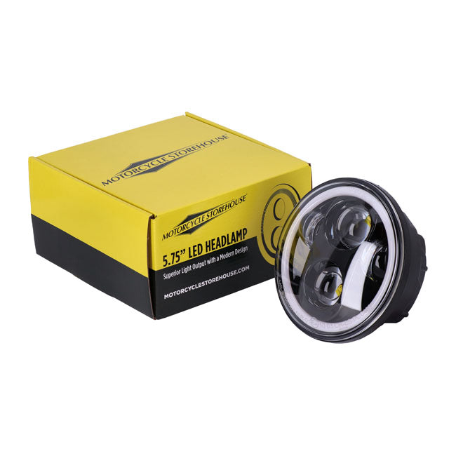 Bright, 5.3/4" Led Headlamp Unit. Black Headlamps Mcs