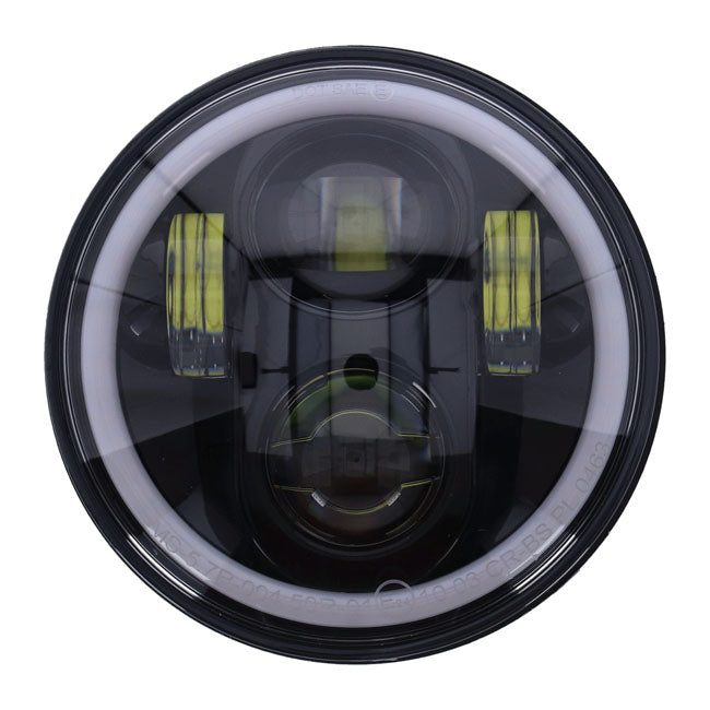 Bright, 5.3/4" Led Headlamp Unit. Black Headlamps Mcs