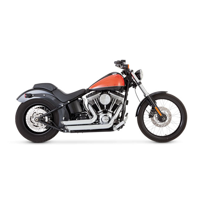Vance & Hines Shortshots Staggered Exhaust, Chrome - 12-17 Softail Full Exhaust System Vance & Hines