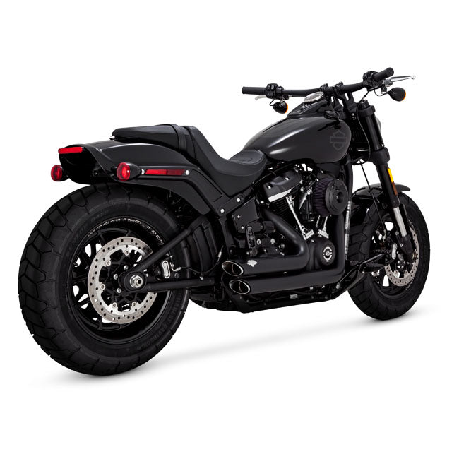 Vance & Hines Shortshots Staggered Exhaust, Black - 18+ Softail (Street Bob/Heritage) Full Exhaust System Vance & Hines