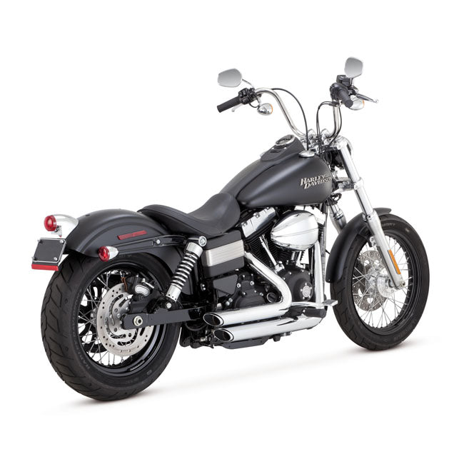 Vance & Hines Shortshots Staggered Exhaust, Chrome - 12-17 Dyna Full Exhaust System Vance & Hines