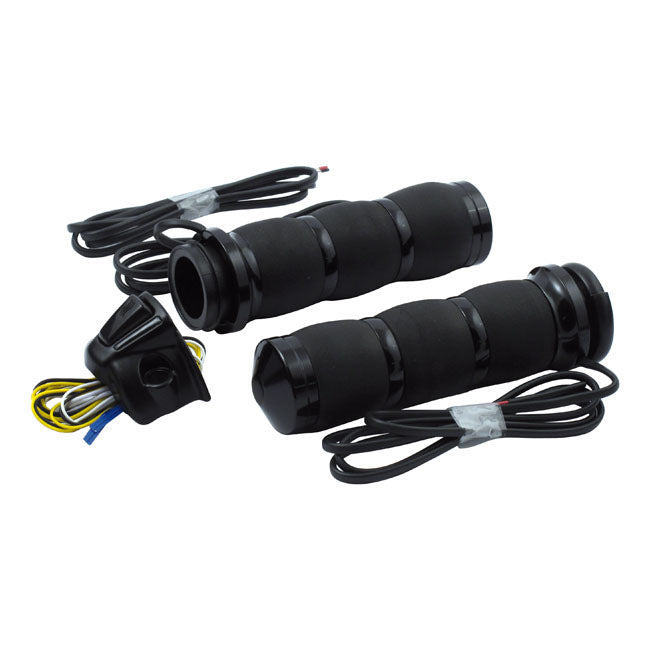 Avon, Heated Velvet Air Cushion Grips, Blk Ano , e- Throttle GRIPS Avon Grips