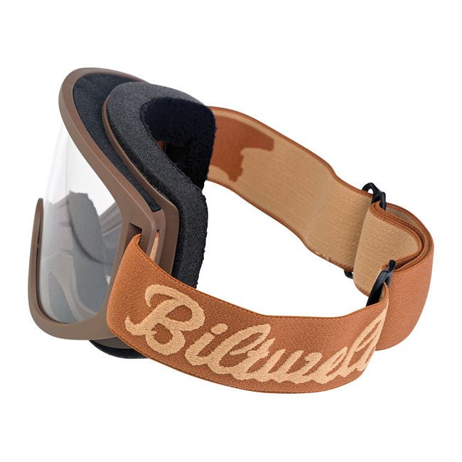 Biltwell Moto 2.0 Script goggles chocolate Eyewear Biltwell
