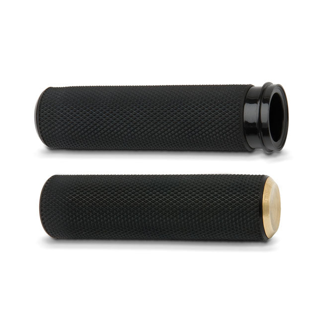 Knurled Grips Dual-Cable, Brass Grips Arlen Ness
