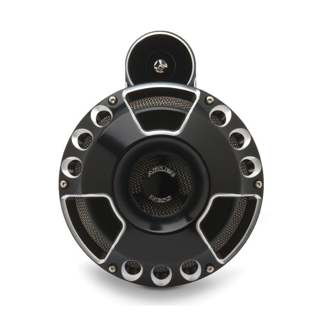 Arlen Ness, billet horn kit, Deep Cut. Black CC Horns Arlen Ness