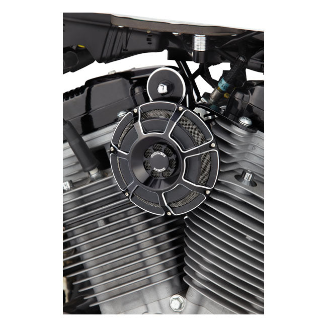 Arlen Ness, billet horn kit, Beveled. Black CC Horns Arlen Ness